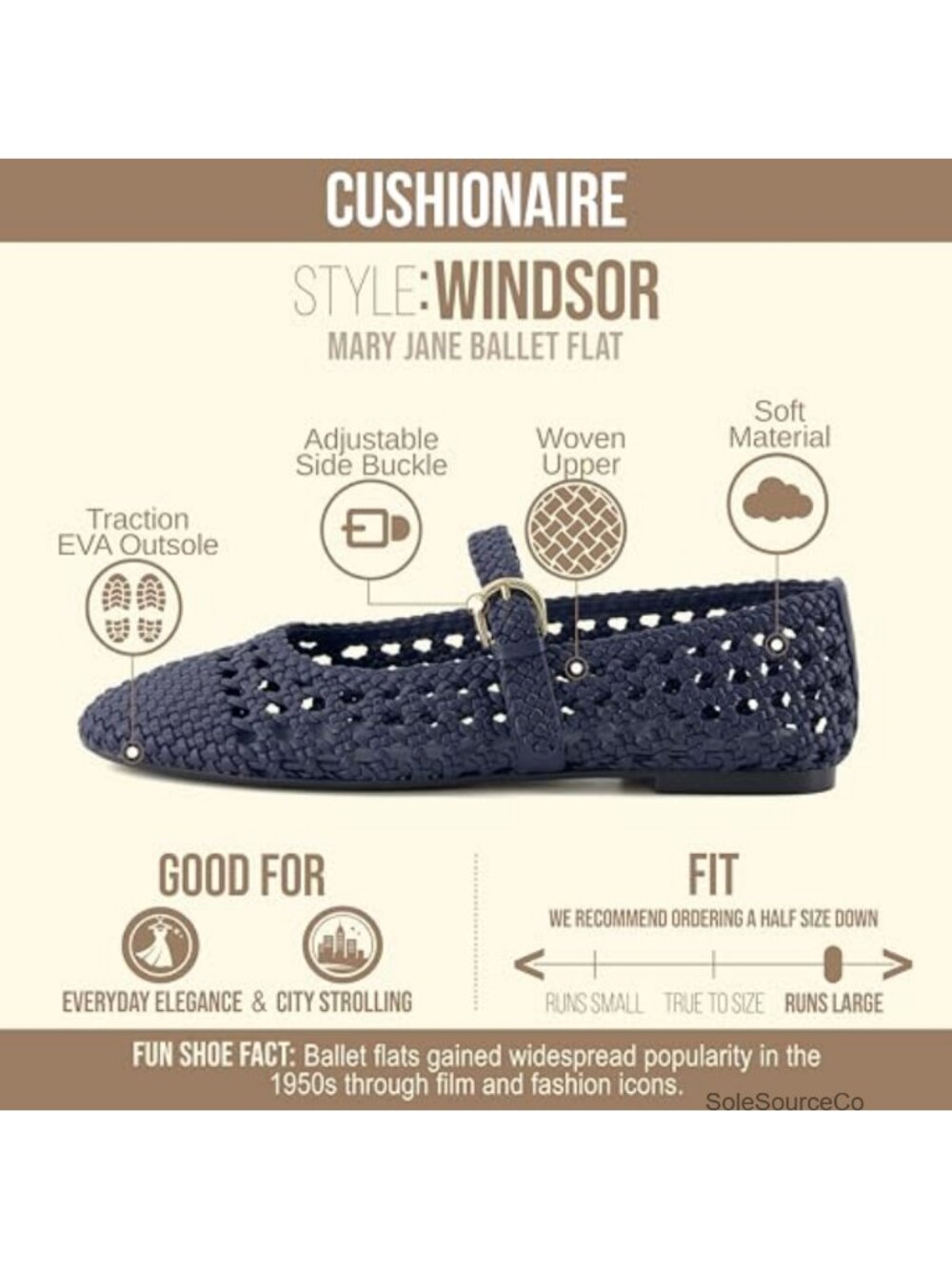 Faux Leather Woven Mary Jane Ballet Flats Adjustable Strap Buckle Round Toe - Picture 3 of 6